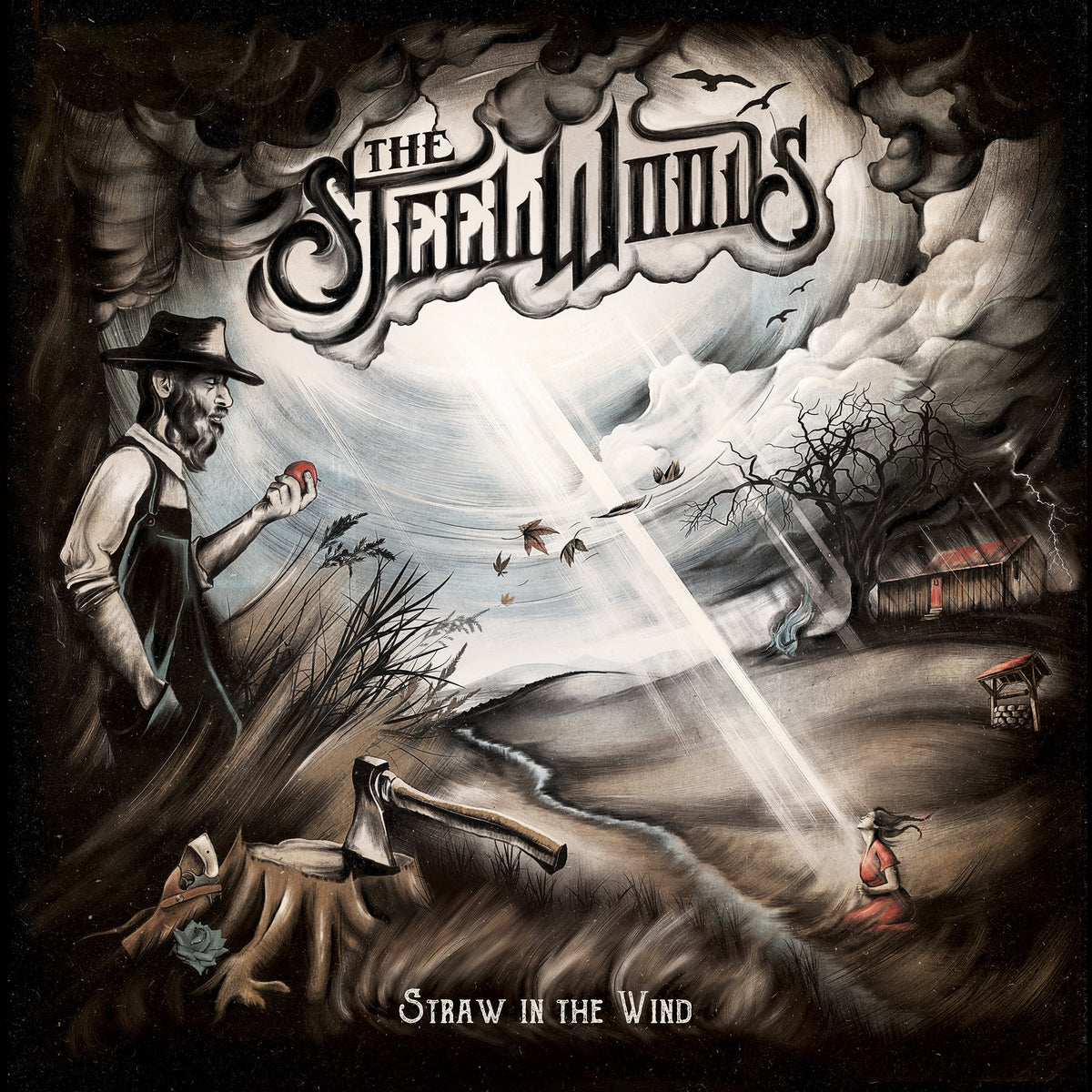 The Steel Woods Straw In The Wind Album Cover T-Shirt White