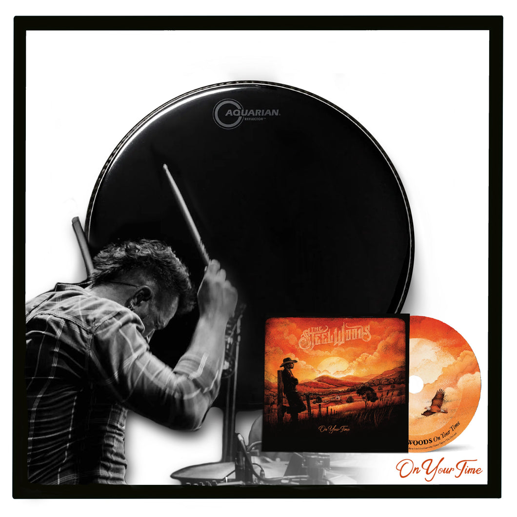 Preorder Signed Drum Heads + CD The Steel Woods