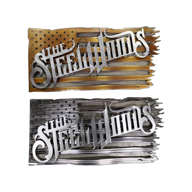 Battle Torn Steel Flag Wall Art