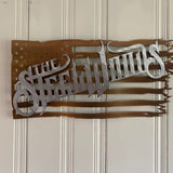 Battle Torn Steel Flag Wall Art