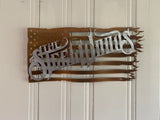 Battle Torn Steel Flag Wall Art