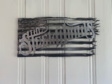 Battle Torn Steel Flag Wall Art